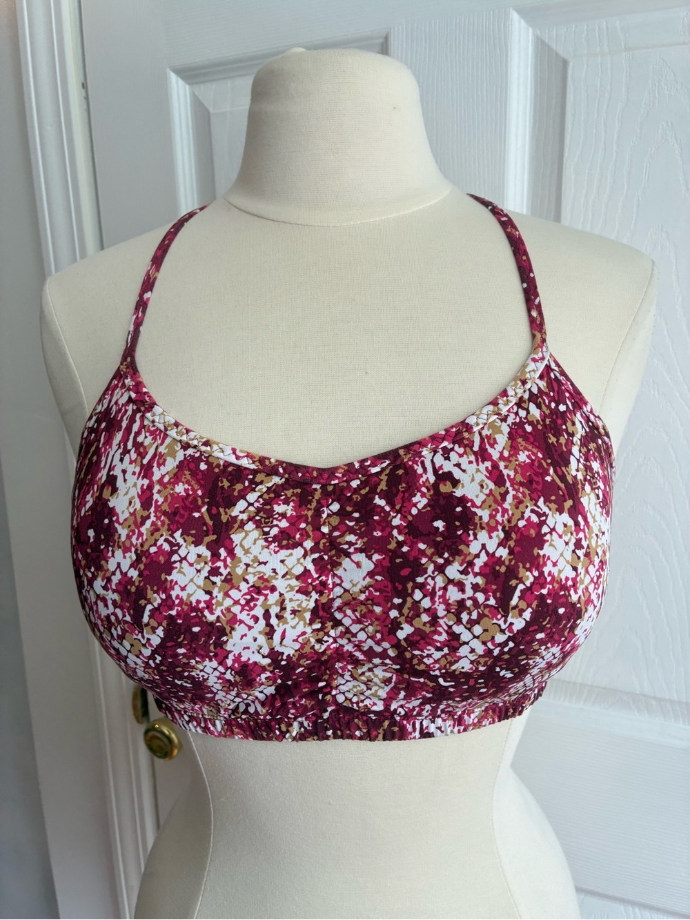 Crane Padded Splatter Print Sports Bra